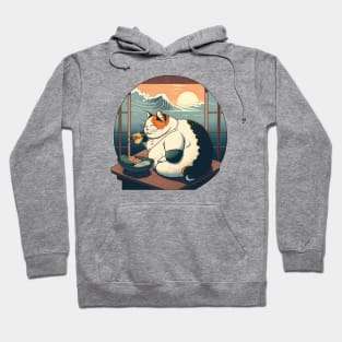 Tubby Cat with Sushi (Ukiyo AI) Hoodie